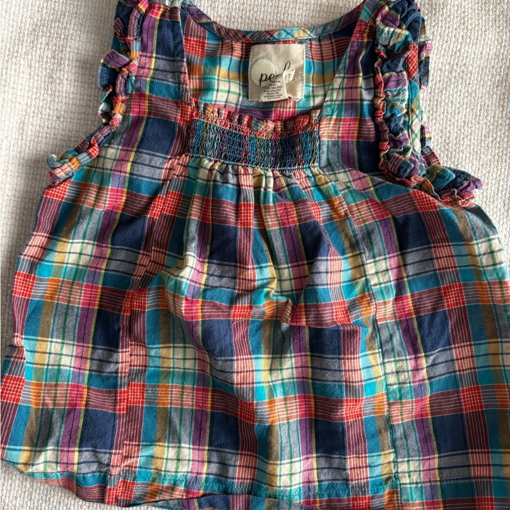 Peek Multicolor Plaid Sleeveless Top